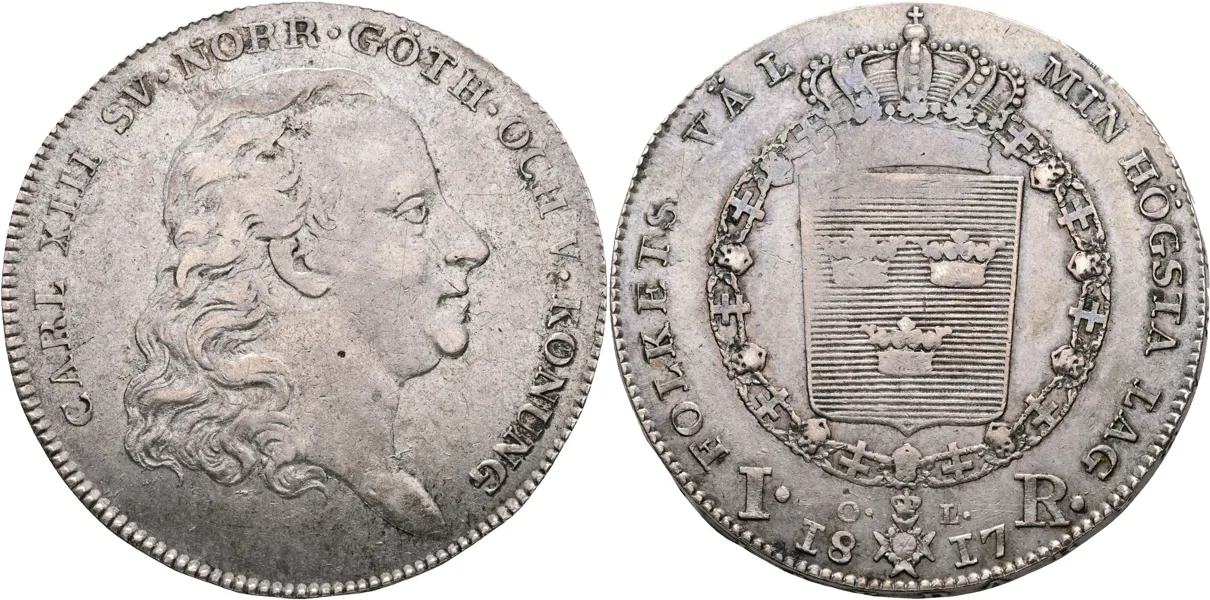 KARL XIII (1809-1818). Riksdaler 1817