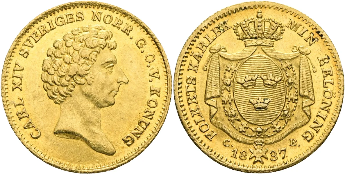 KARL XIV JOHAN (1818-1844). Dukat 1837