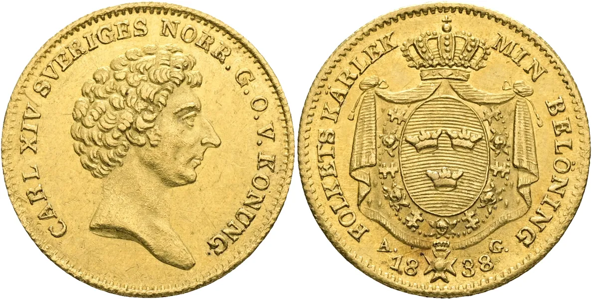 KARL XIV JOHAN (1818-1844). Dukat 1838