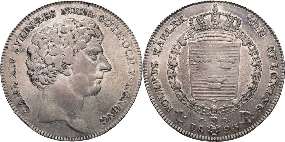 KARL XIV JOHAN (1818-1844). Riksdaler 1823
