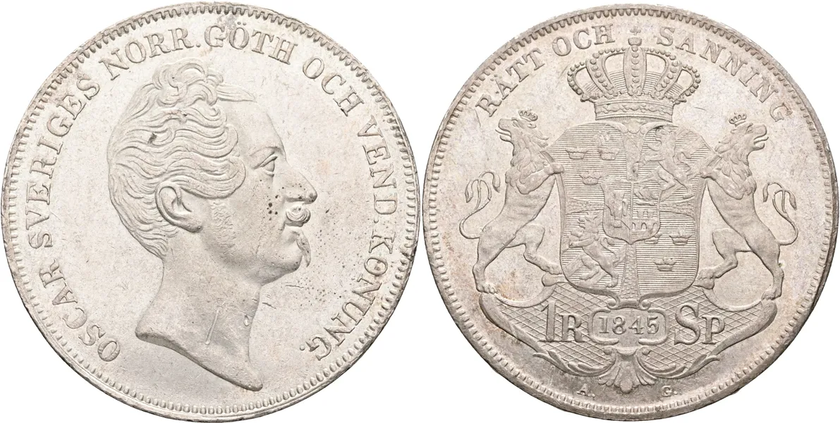 OSKAR I (1844-1859). Riksdaler specie 1845
