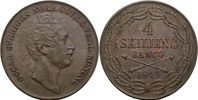 OSKAR I (1844-1859). 4 skilling banco 1849