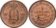 OSKAR I (1844-1859). 1/3 skilling banco 1845