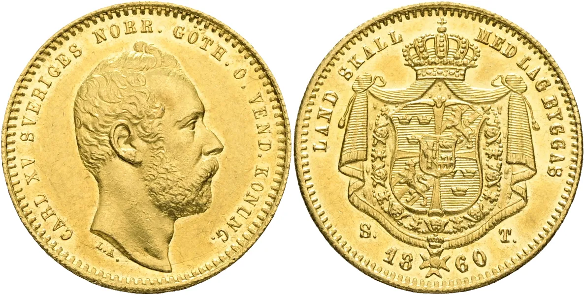 KARL XV (1859-1872). Dukat 1860