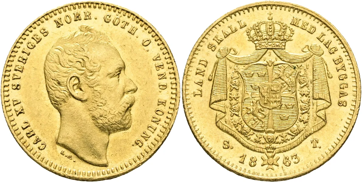 KARL XV (1859-1872). Dukat 1863