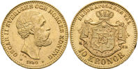 OSKAR II (1872-1907). 10 kronor 1880
