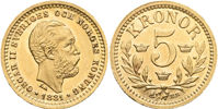 OSKAR II (1872-1907). 5 kronor 1881