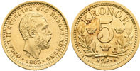 OSKAR II (1872-1907). 5 kronor 1883