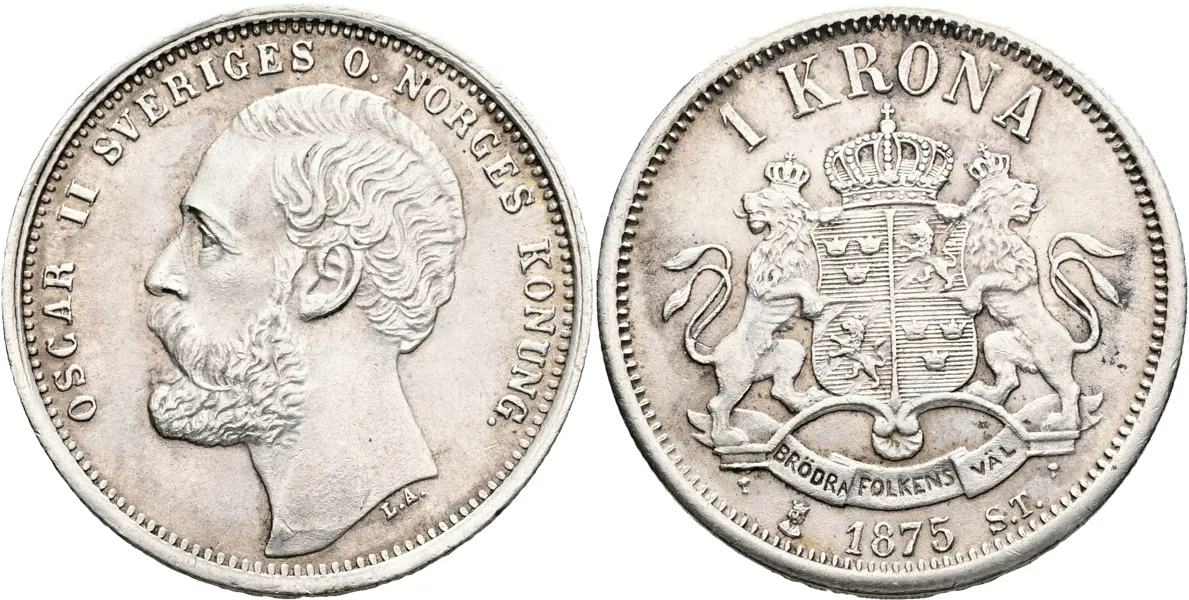 OSKAR II (1872-1907). Krona 1875