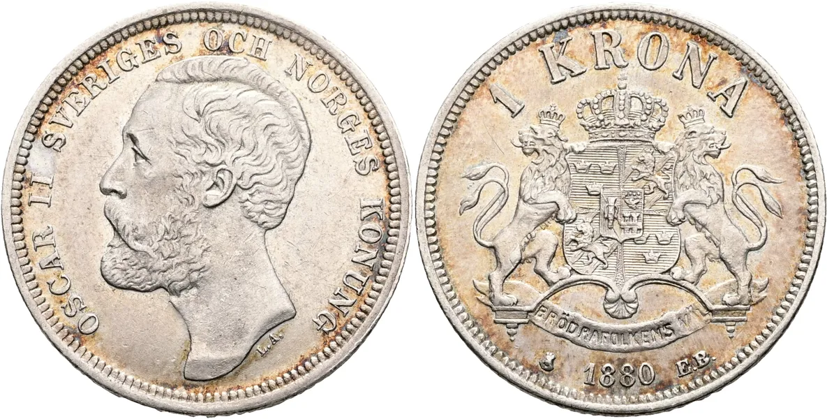 OSKAR II (1872-1907). Krona 1880