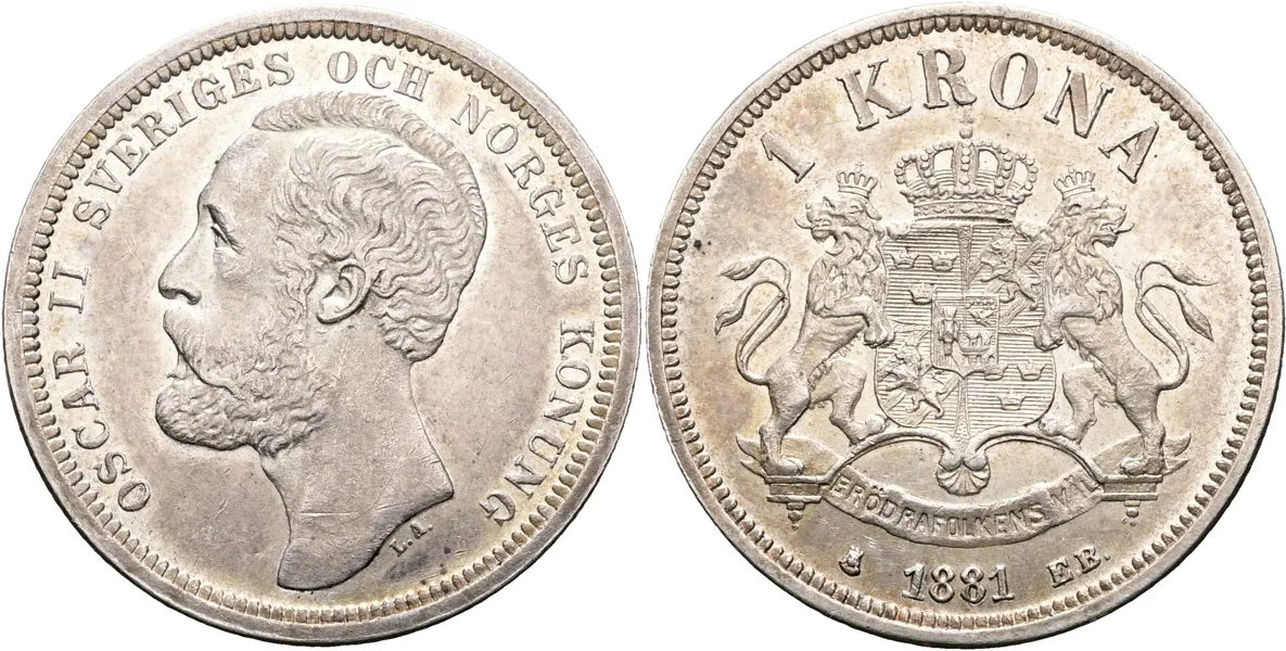 OSKAR II (1872-1907). Krona 1881