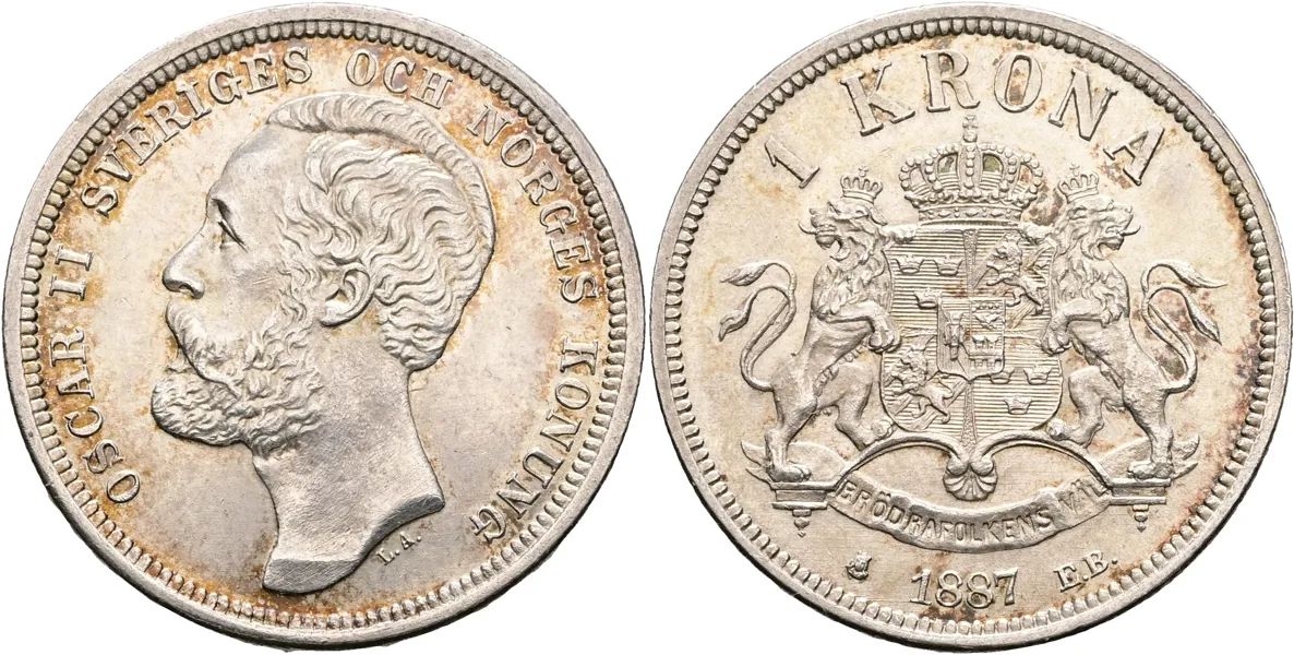 OSKAR II (1872-1907). Krona 1887