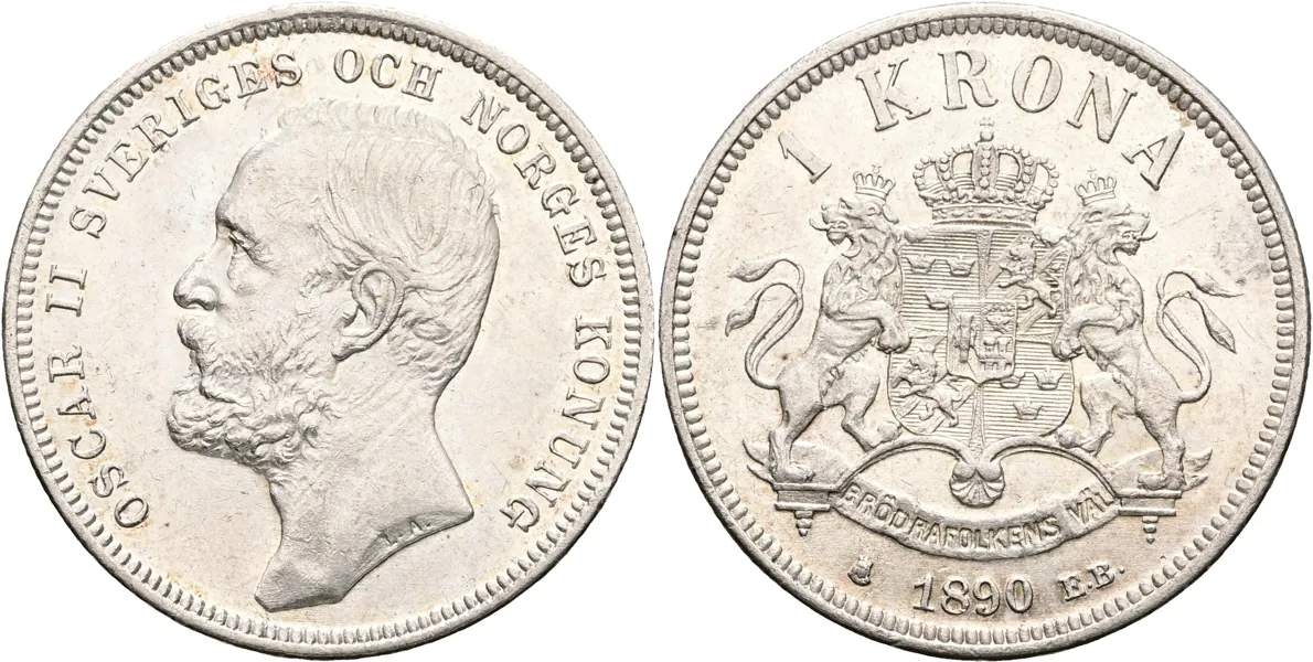 OSKAR II (1872-1907). Krona 1890